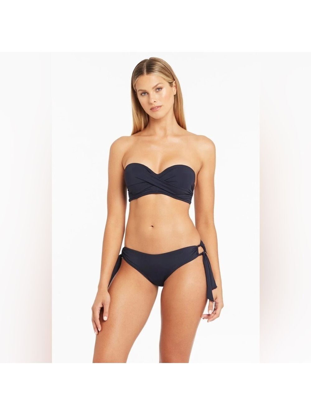 Sea Level Swim Eco Essentials Twist Front Bandeau - size 4 - nwt in night sky